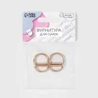Полукольцо для сумок двойное, d=15 мм, толщина - 1 мм, 2 шт., цвет золотой