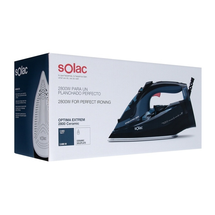 Утюг Solac Optima Extrem, керамическая подошва, 2800 Вт, 40 г/мин, 300 мл, тёмно-зелёный Утюг Solac Optima Extrem, керамическая подошва, 2800 Вт, 40 г/мин, 300 мл, тёмно-зелёный
