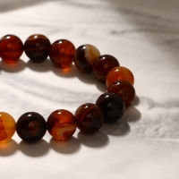 Браслет шар №10 &laquo;Агат коричневый&raquo;