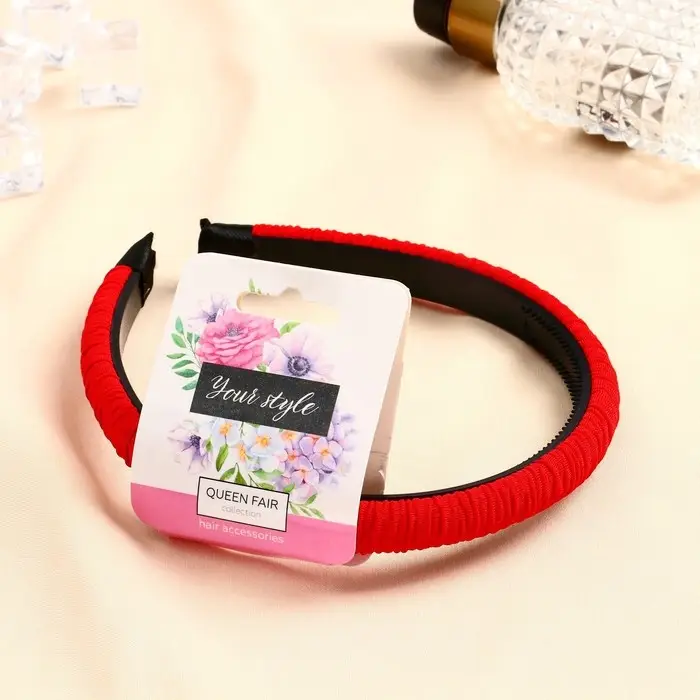 Ободок для волос &laquo;Космея&raquo;, текстура полоски, 1.5 см, МИКС