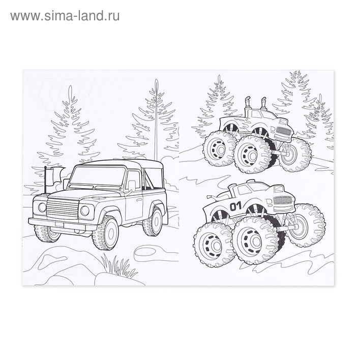 Раскраска для мальчиков &laquo;На виражах&raquo;, 16 стр., А4