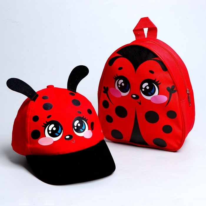 Детский набор &laquo;Божья коровка&raquo;, рюкзак 21х25 см, кепка 52-56 см