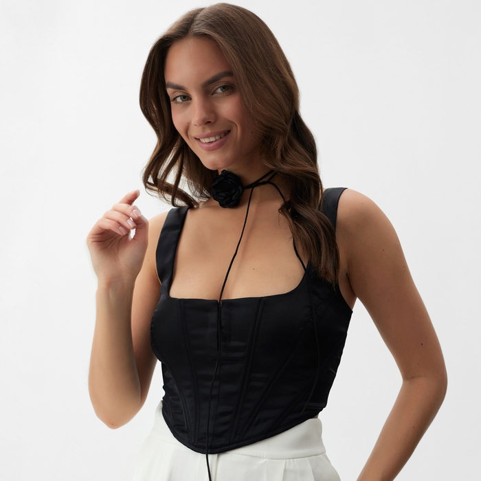 Чокер &laquo;Танго&raquo; роза воздушная, цвет чёрный, 37 см