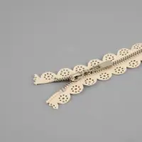 Молния металлическая, №3, неразъёмная, замок автомат, 60 см, бежевая