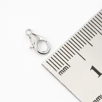 Замок карабин, 12&times;7 мм, набор 55 шт. цвет серебро