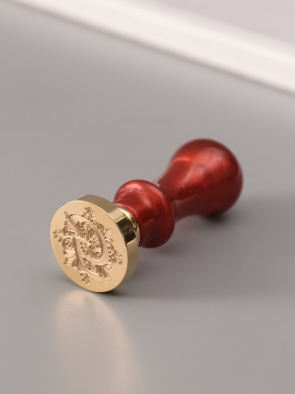 Печать для сургуча с пластиковой ручкой "Буква G на вензеле" 2,5х2,5х6,3 см