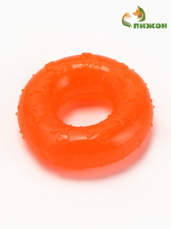 Игрушка жевательная Игрушка жевательная "Кольцо" прозрачная, PP, 6,7 х 2 см, оранжевая