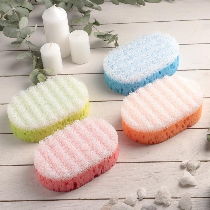 Губка для тела массажная &laquo;Удовольствие&raquo;, 10,5&times;6&times;16,5 см, МИКС