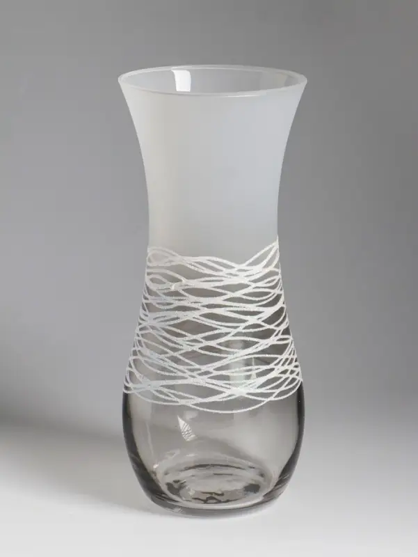 Ваза &laquo;Полли&raquo;, дымка, волна, h=26 см, стекло