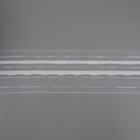 Шторная лента классическая, органза, 6 см, 50 ± 1 м, цвет прозрачный/белый Шторная лента классическая, органза, 6 см, 50 ± 1 м, цвет прозрачный/белый