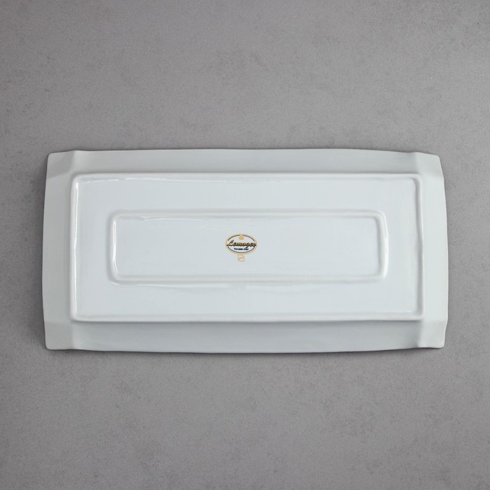 Селедочница Kabab Platter, большая, 45,5&times;23&times;3,5 см, золотая обводка, фарфор, Иран