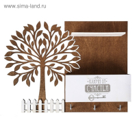 Ключница настенная с полкой &laquo;Дерево&raquo;, 27 х 20 см.