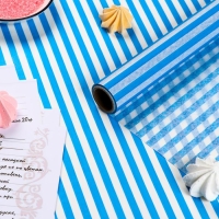 Бумага силиконизированная &laquo;Полоски&raquo;, голубые, для выпечки, 0,38 х 5 м