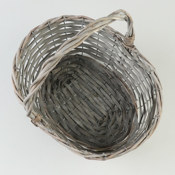 Набор корзин плетеных, 39х30х15х37 см, 33х25х13,5х32 см, 27х20х12х27 см, 3 шт, серые, ива Набор корзин плетеных, 39х30х15х37 см, 33х25х13,5х32 см, 27х20х12х27 см, 3 шт, серые, ива