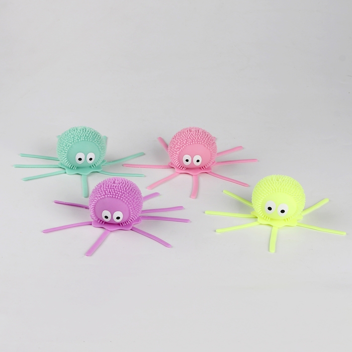 Мяч детский резиновый ёжка световой &laquo;Осьминог&raquo;, цвета МИКС , в шоубоксе