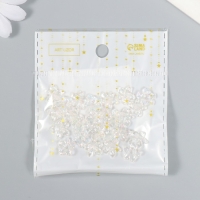 Бусины для творчества пластик "Цветок" набор 25 шт прозрачный перламутр 1,1х1,1 см