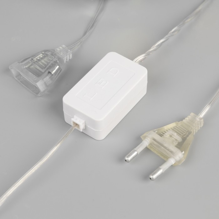 Гирлянда &laquo;Нить&raquo; 4.5 м с насадками &laquo;Цветочные шары&raquo;, IP20, прозрачная нить, 15 LED, свечение белое, 220 В