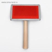 Пуходерка Wood большая широкая без капель, 12 х 19 см, длинная деревянная ручка Пуходерка Wood большая широкая без капель, 12 х 19 см, длинная деревянная ручка