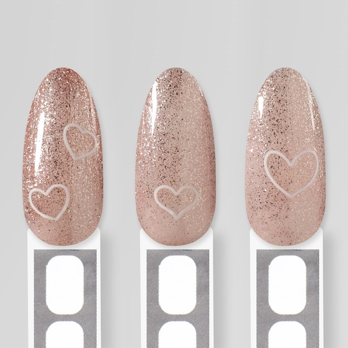 Наклейки для ногтей &laquo;Сердца&raquo;, объёмные, цвет белый