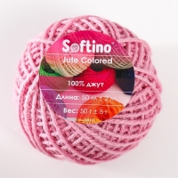 Пряжа 100% джут "Softino Jute Colored" 50м &plusmn;2м светло-розовый 50 гр
