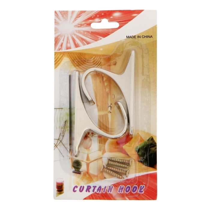 Крючок для штор KS101 CAPPIO, однорожковый, цвет хром,2 шт