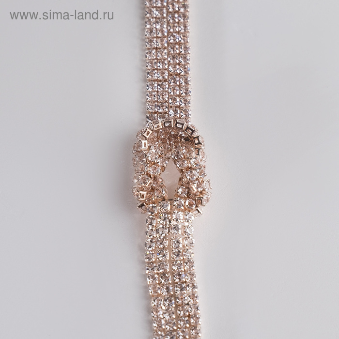 Набор 2 предмета: серьги, кулон &laquo;Элегантность&raquo; жгут, цвет белый в розовом золоте, 42 см