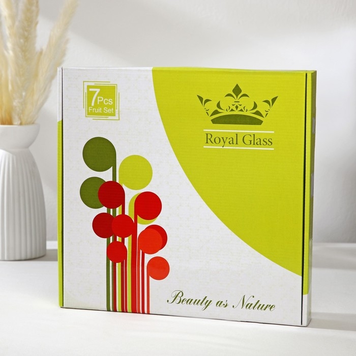 Набор столовый &laquo;Арабеска&raquo;, 7 предметов: 30&times;30 см - 1 шт, 18&times;18 см - 6 шт, цвет золотой, серый