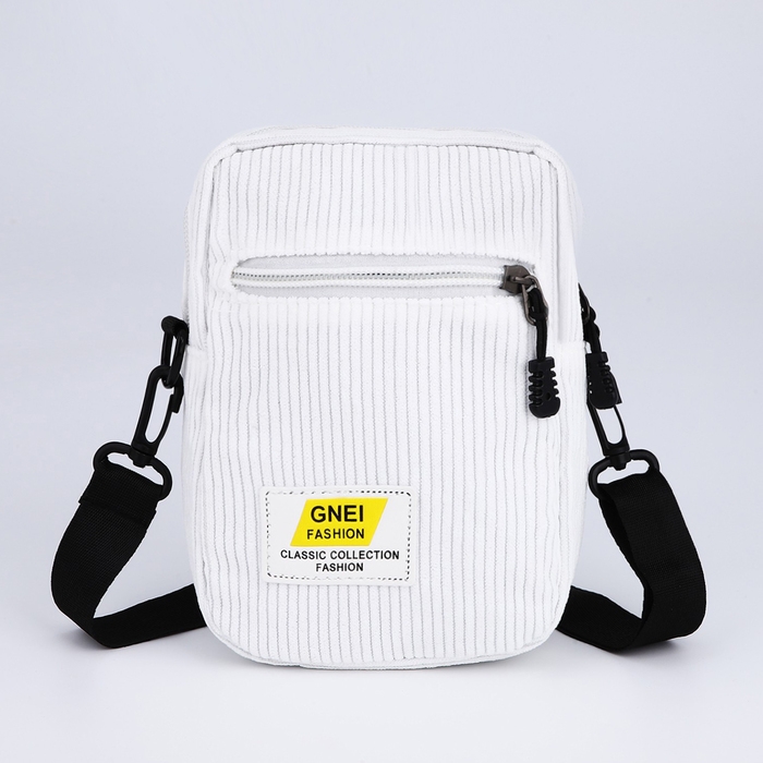 Сумка молодёжная на молнии, цвет белый Сумка молодёжная на молнии, цвет белый