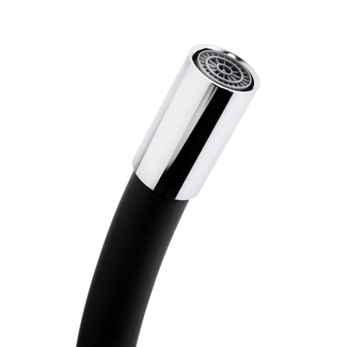 Смеситель для кухни ZEIN Z2111, однорычажный, гибкий излив, картридж 40 мм, черный/хром Смеситель для кухни ZEIN Z2111, однорычажный, гибкий излив, картридж 40 мм, черный/хром