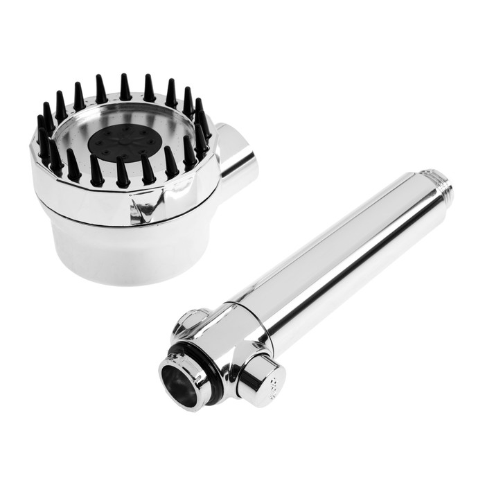 Лейка для душа ZEIN Z3551, d=80 мм, 3 режима, с массажными зубчиками, кнопка "стоп", хром