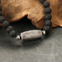 Браслет из лавы с бусиной Дзи &laquo;Гаруда&raquo; №2