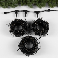 Гирлянда &laquo;Клип-лайт&raquo; 3 нити по 20 м, IP44, УМС, тёмная нить, 399 LED, свечение тёплое белое, мерцание всех светодиодов, 24 В