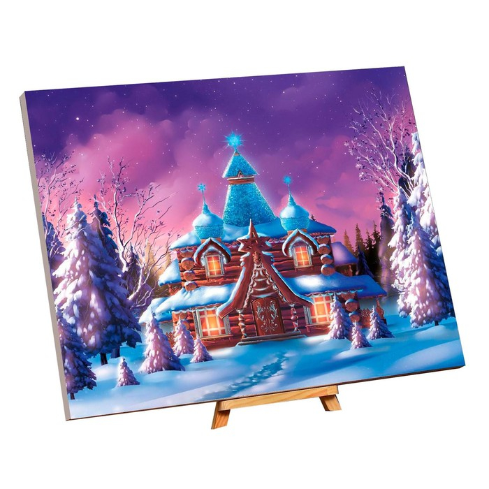 Картина по номерам на новый год на холсте с подрамником &laquo;Сказочный терем&raquo;, 40 &times; 50 см