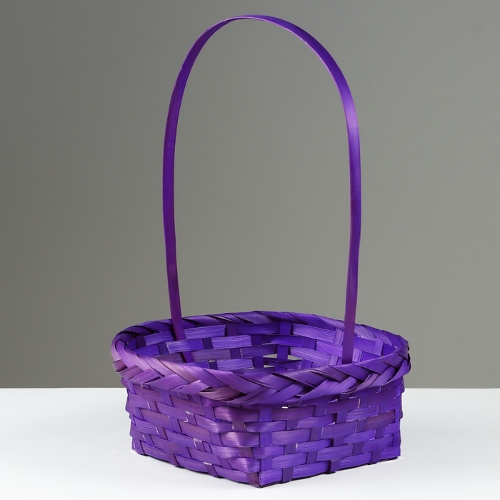 Набор корзин плетеных, D19x9/32 см, D22x9,5/34 см, D25x10/36 см, 3шт, фиолетовые, бамбук