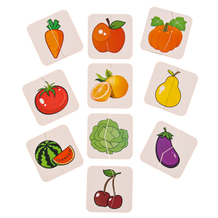 Картинки-половинки &laquo;Овощи-фрукты&raquo;