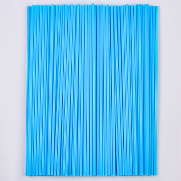 Трубочка для шаров и флагштоков, d=5 мм, цвет голубой, набор 100 шт.