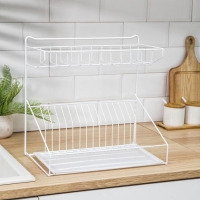 Сушилка для посуды с поддоном, 38&times;24&times;37 см, цвет белый