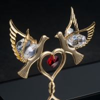 Ручка на подставке &laquo;Голуби&raquo;, 16&times;6&times;19 см, с кристаллами