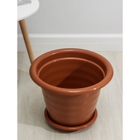 Горшок для цветов с поддоном &laquo;Виола&raquo;, 16 л, пластиковый, коричневый