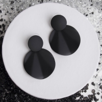 Серьги металл &laquo;Леди&raquo; волны, цвет чёрный