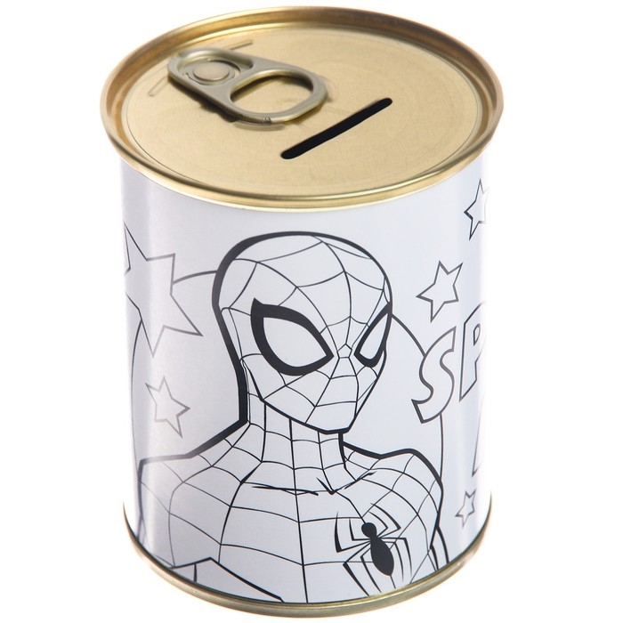 Копилка-раскраска с красками Копилка-раскраска с красками "На подарок герою", Человек-Паук