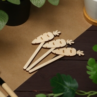 Таблички садовые для маркировки, 12 см, набор 8 шт., дерево, &laquo;Морковь&raquo;, Greengo