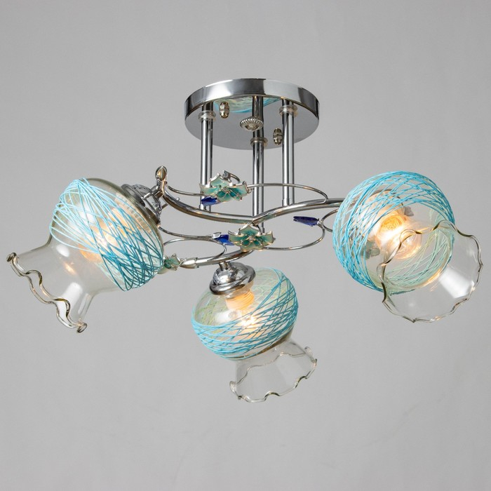 Люстра "Вернали" 3 лампы 40W E27 основание хром 47х47х28 см