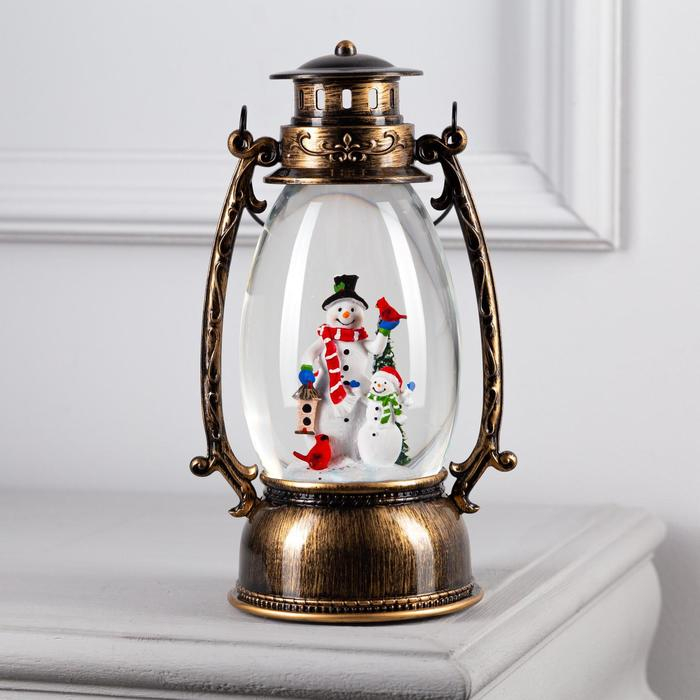 Светодиодная фигура &laquo;Два снеговика&raquo; 14 &times; 23.5 &times; 11 см, пластик, батарейки ААх3 (не в комплекте), USB, свечение тёплое белое