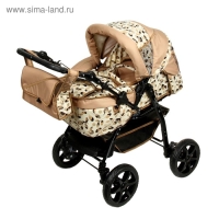 Коляска-трансформер «Пилот», пластиковые колёса, оттенки бежевого, рисунок МИКС Коляска-трансформер «Пилот», пластиковые колёса, оттенки бежевого, рисунок МИКС