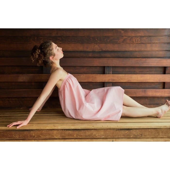 Полотенце вафельное Экономь и Я &laquo;Парео&raquo; 80х144 см, цвет пыльно-розовый, 100%хл, 200 г/м2