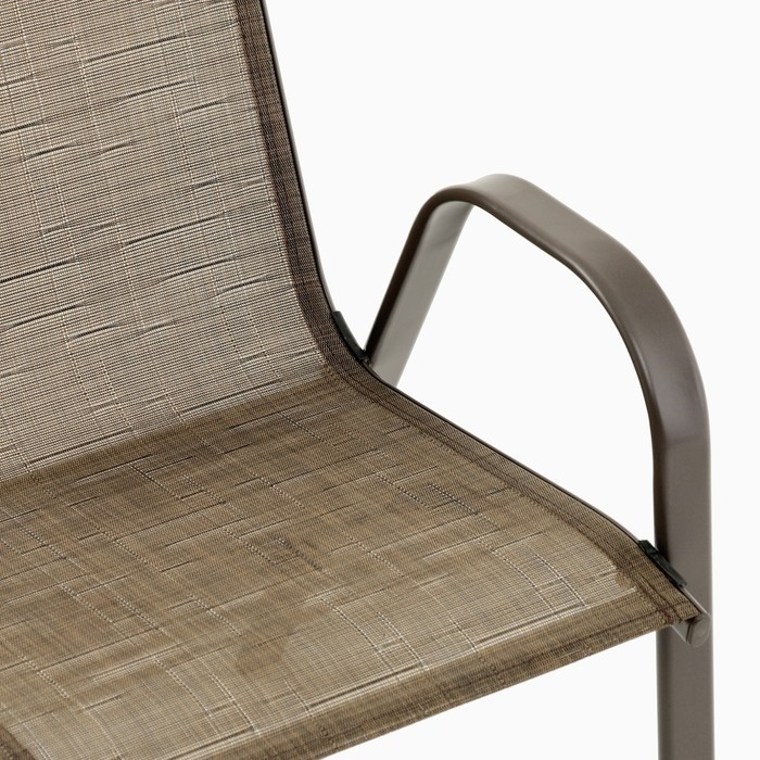 Набор садовой мебели: стол + 2 стула, коричневый, текстилен Набор садовой мебели: стол + 2 стула, коричневый, текстилен