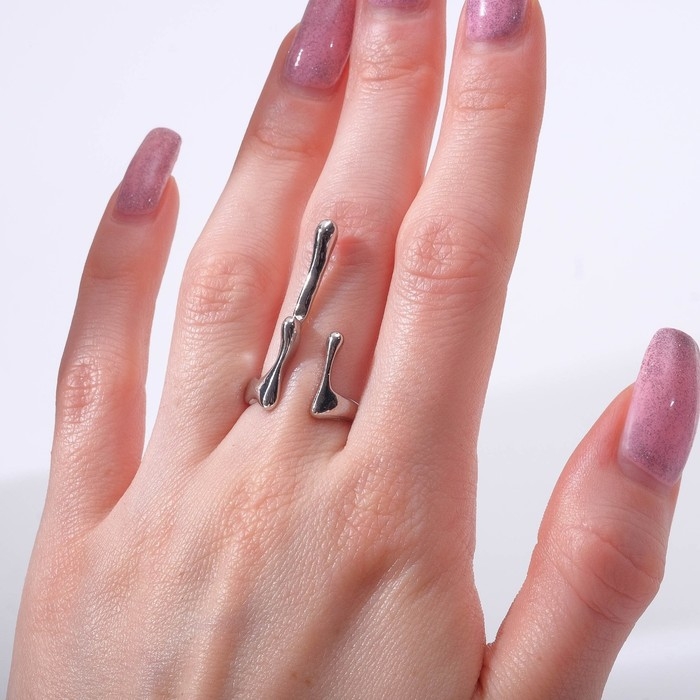 Кольцо «Капли» неравномерные, цвет серебро, безразмерное Кольцо «Капли» неравномерные, цвет серебро, безразмерное