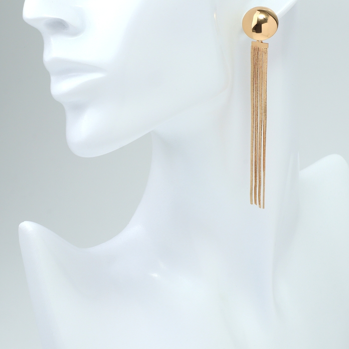 Серьги висячие &laquo;Водопад&raquo; 4 нити мини, цвет золото