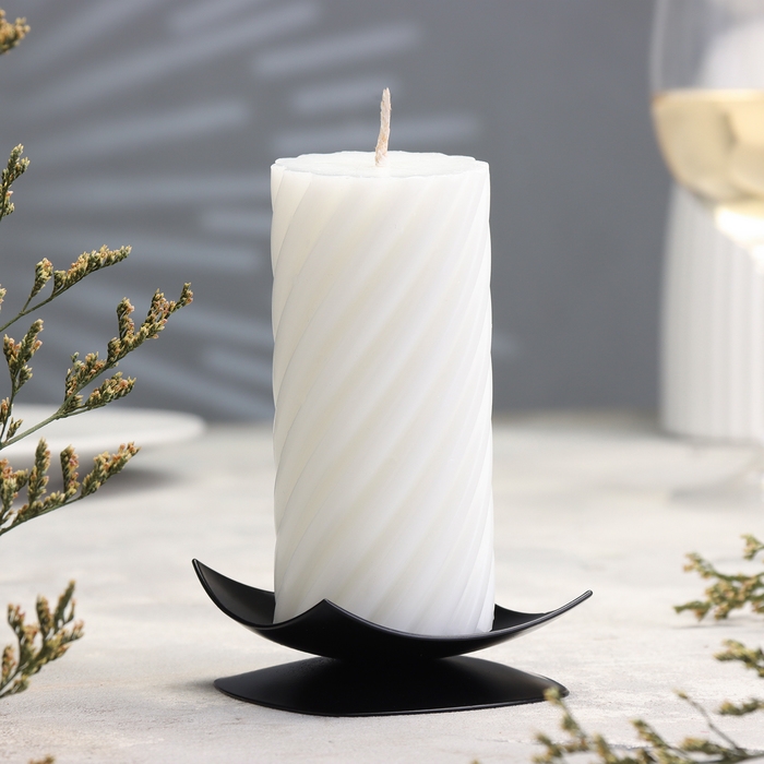 Подсвечник Подсвечник "Кварта" металл на 1 свечу, 7х2,7 см, черный